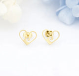 Love Heart Earring Studs Women Jewelry Girl