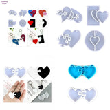 Love Heart Earrings Resin Mold DIY Keychain Decor