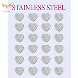 Heart Earrings Set Golden Silver Stainless Steel Stud Sweet Jewelry