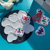 Love Heart Letters Number Keychain Mold DIY Crafts