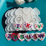 Love Heart Letters Number Keychain Mold DIY Crafts