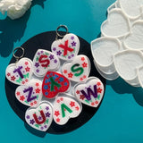 Love Heart Letters Number Keychain Mold DIY Crafts