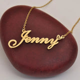 Heart Fatima Name Necklace Stainless Steel Silver Nameplate Pendant Gift