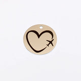 Love Heart Flight Charm Stainless Steel Pendant