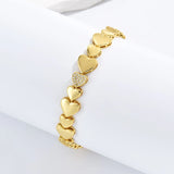 Love Heart Bracelet Women's 18k Plated Chain Bangle