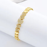 Love Heart Bracelet Women's 18k Plated Chain Bangle