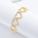 Love Heart Bracelet Women's 18k Plated Chain Bangle