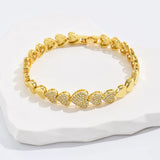 Love Heart Bracelet Women's 18k Plated Chain Bangle