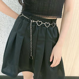 Love Heart Gothic Waist Chain for Women Dress Decorative Closure