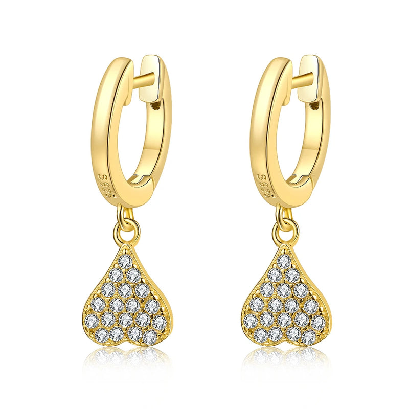 Zircon Earrings 925 Silver Drop Earrings for Women