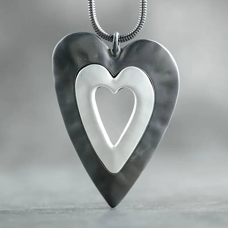 Vintage Heart Jewelry Long Necklace for Women