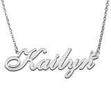 Love Heart Kailyn Name Necklace Stainless Steel & Silver Nameplate Pendant