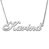Karina Name Necklace for Women Stainless Steel & Silver Nameplate Pendant