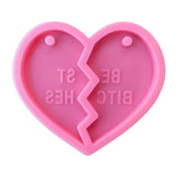 Heart Keychain Epoxy Resin Mold DIY Crafts Silicone Mould
