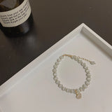 Love Heart Opal Cat's Eye Stone Crystal Beads Bracelet for Women Girls