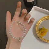 Love Heart Opal Cat's Eye Stone Crystal Beads Bracelet for Women Girls