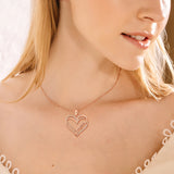 Rose Heart Mom Necklace Sterling Silver Pendant