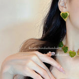 Love Heart Necklace for Women Collarbone Chain Earrings Neck Chain Accessories