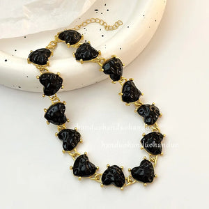 Love Heart Necklace for Women Collarbone Chain Earrings Neck Chain Accessories