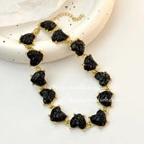 Love Heart Necklace for Women Collarbone Chain Earrings Neck Chain Accessories