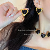 Love Heart Necklace for Women Collarbone Chain Earrings Neck Chain Accessories