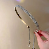 Heart Pendant Princess Headband Tiara Rhinestone Hair Hoop