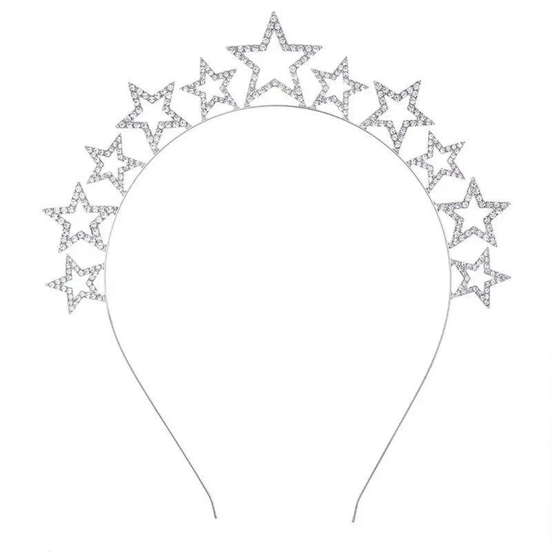 Heart Pendant Princess Headband Tiara Rhinestone Hair Hoop