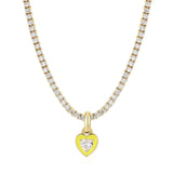 Love Heart Pendant Choker Necklace Red Zircon Chain Party Jewelry