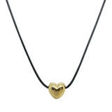 Love Heart Pendant Collar Necklace Short Rope Choker Jewelry