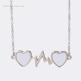 Love Heart Pendant Necklace Sublimation Blanks Photo Necklace