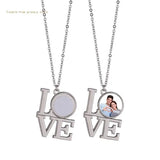Love Heart Pendant Necklace Sublimation Blanks Photo Necklace