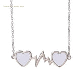 Love Heart Pendant Necklace Sublimation Blanks Photo Necklace