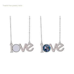 Love Heart Pendant Necklace Sublimation Blanks Photo Necklace