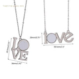 Love Heart Pendant Necklace Sublimation Blanks Photo Necklace