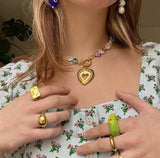 Hand-painted Flower Necklace Choker Punk Jewelry