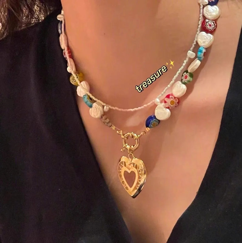 Hand-painted Flower Necklace Choker Punk Jewelry