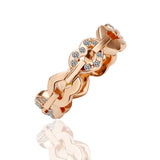 Rose Plated Love Heart Ring Austrian Crystal Jewelry
