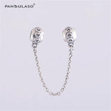 Vintage Love Heart Safety Chain Beads for Silver 925 Bracelets