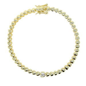 Heart Shape Charm Bracelet Women Clear Crystal Stone Jewelry