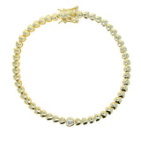 Heart Shape Charm Bracelet Women Clear Crystal Stone Jewelry