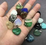 5PCS Stone Collar Random Love Heart Pendants Natural Stone Pendant
