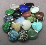 5PCS Stone Collar Random Love Heart Pendants Natural Stone Pendant
