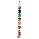 Heart Shaped Crystal Stone 7 Chakra Reiki Healing Hanging Ornaments