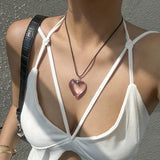 Heart Shaped Crystal Glass Beads Charm for DIY Jewelry Making