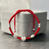 Love Heart Silver Bracelet 925 Sterling Jewelry Red Thread Friendship Bracelet