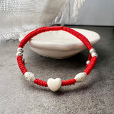 Love Heart Silver Bracelet 925 Sterling Jewelry Red Thread Friendship Bracelet