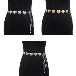 Love-Heart Waist Chain for Women Pants Chain Belt Casual Belly Chain