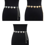 Love-Heart Waist Chain for Women Pants Chain Belt Casual Belly Chain