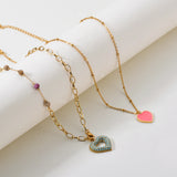 Love Heart Stainless Steel Pendant Necklace Women Jewelry Gift