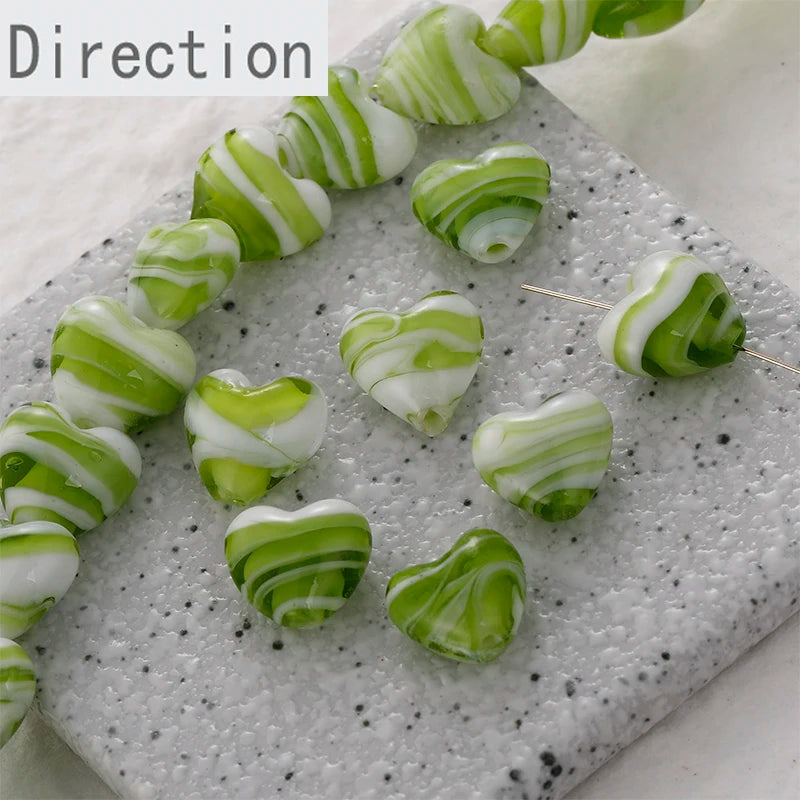 Heart-shaped Glass Beads DIY Necklace Set